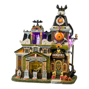 
            
                Load image into Gallery viewer, Lemax Spooky Town Broken Bell Telephone Co. #45201 at Eerie Emporium.
            
        