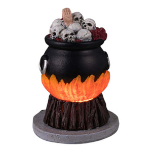 
            
                Load image into Gallery viewer, Lemax Spooky Town Skull Stew Cauldron #44311 at Eerie Emporium
            
        