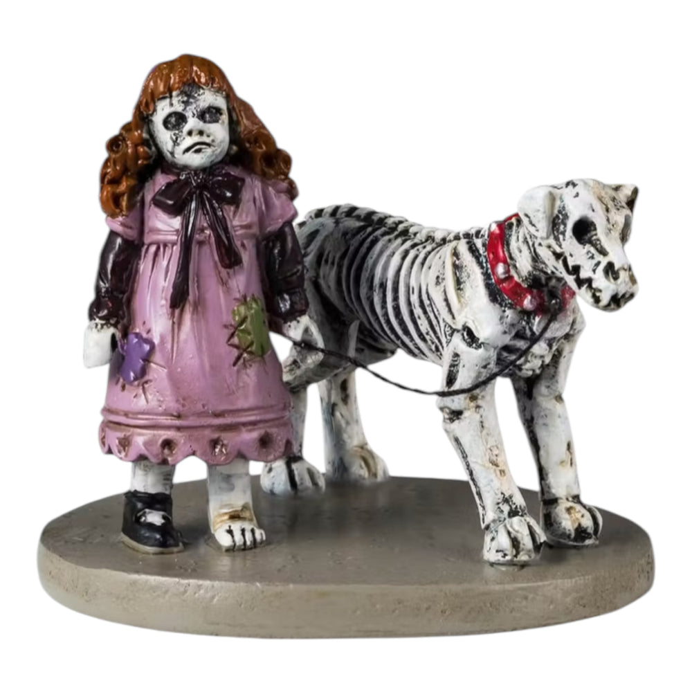 Lemax Spooky Town Creepy Doll & Dog #42340 at Eerie Emporium.
