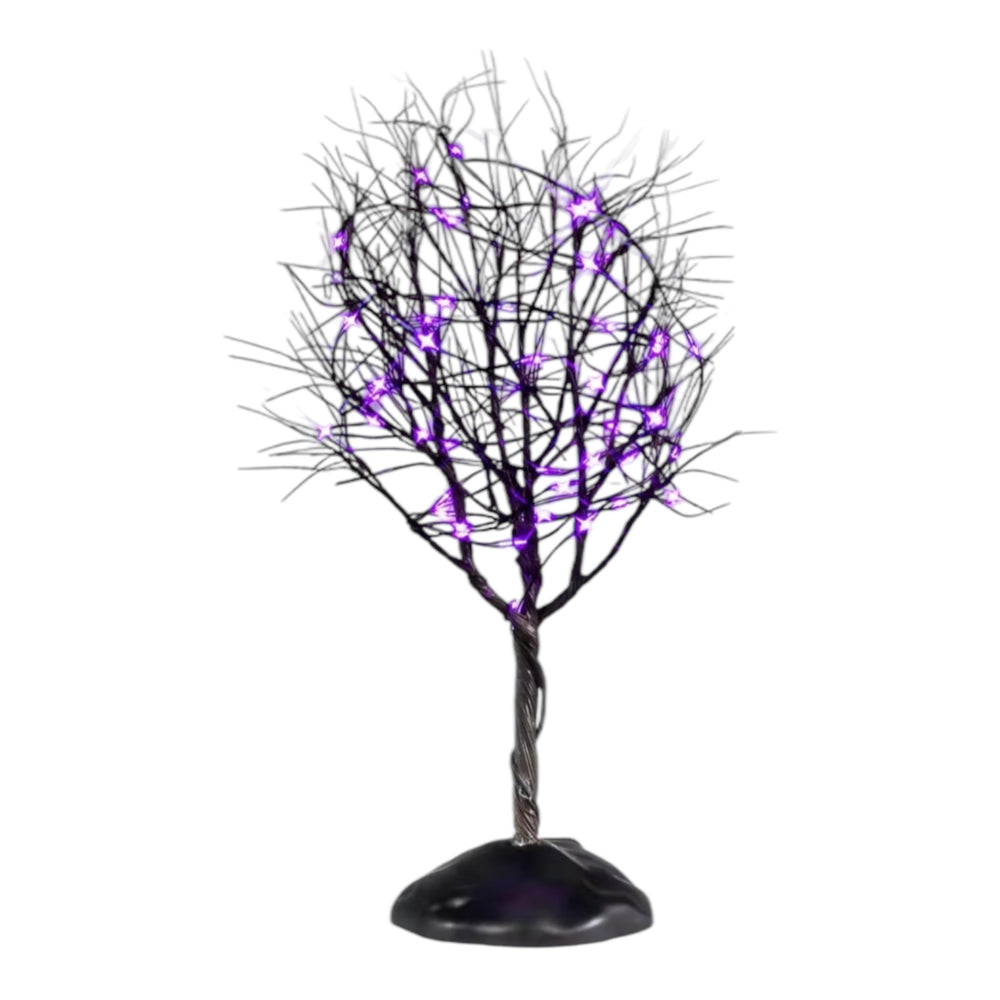 Lemax Spooky Town Dry Tree With Purple Lights #54519 at Eerie Emporium.