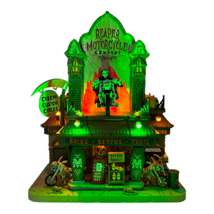 Lemax Spooky Town Reaper Motorcycle Co #75174 - RETIRED at Eerie Emporium.