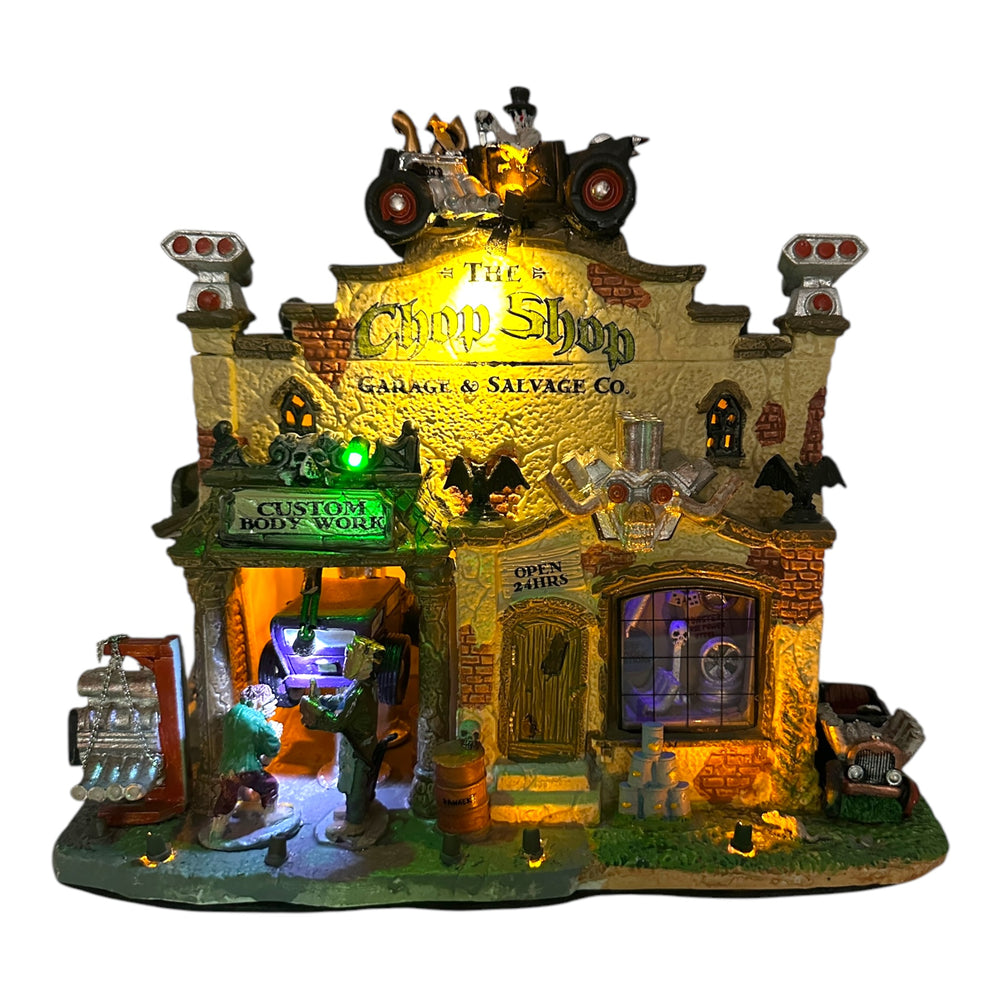 Lemax Spooky Town The Chop Shop Garage & Salvage Co. #25323 - RETIRED at Eerie Emporium.