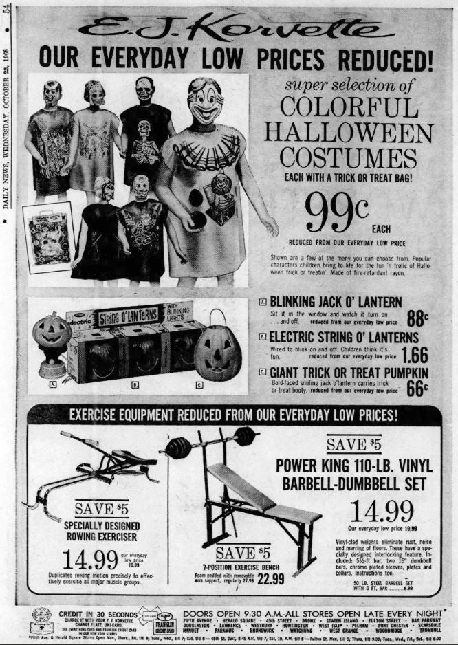 October 1968 Daily News Halloween Ad at Eerie Emporium