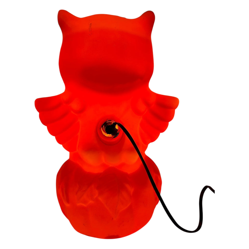 Rare Vintage Halloween Star Band Owl on Pumpkin / JOL Tabletop Blow Mold Lamp at Eerie Emporium. 10