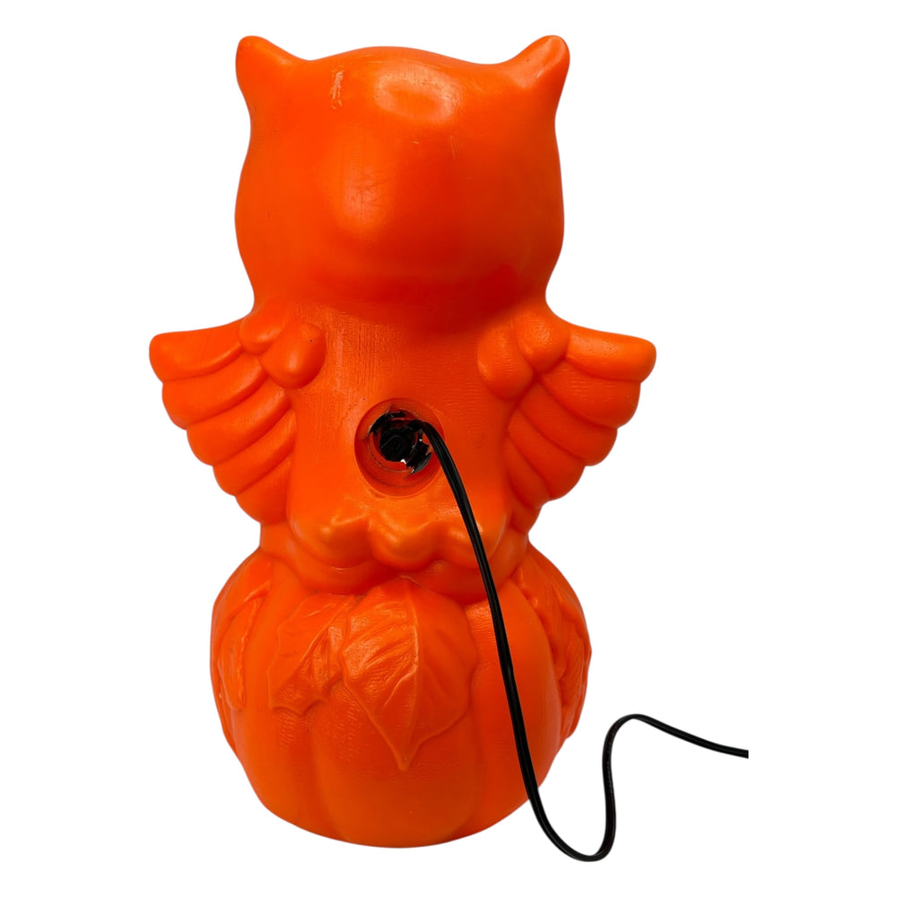 Rare Vintage Halloween Star Band Owl on Pumpkin / JOL Tabletop Blow Mold Lamp at Eerie Emporium 12
