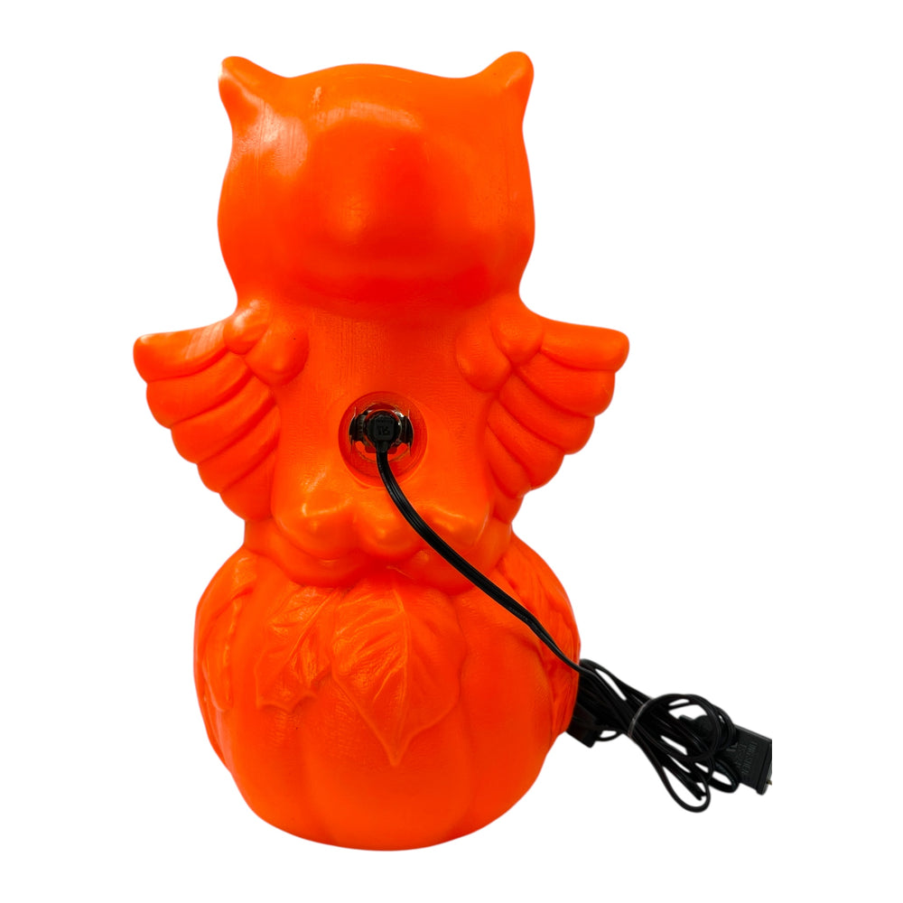 Rare Vintage Halloween Star Band Owl on Pumpkin / JOL Tabletop Blow Mold Lamp at Eerie Emporium. 13