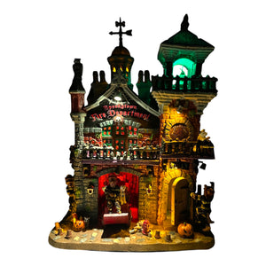 Retired Lemax Spooky Town Fire Department #15191 at Eerie Emporium. 5