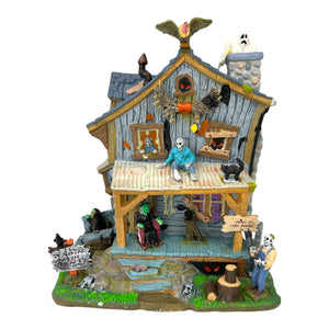 Retired Lemax Spooky Town Haunted Cabin #05004 at Eerie Emporium. 3