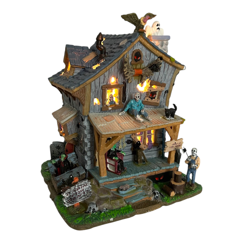 Retired Lemax Spooky Town Haunted Cabin #05004 at Eerie Emporium. 7