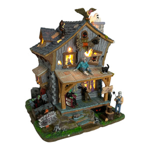 Retired Lemax Spooky Town Haunted Cabin #05004 at Eerie Emporium. 7