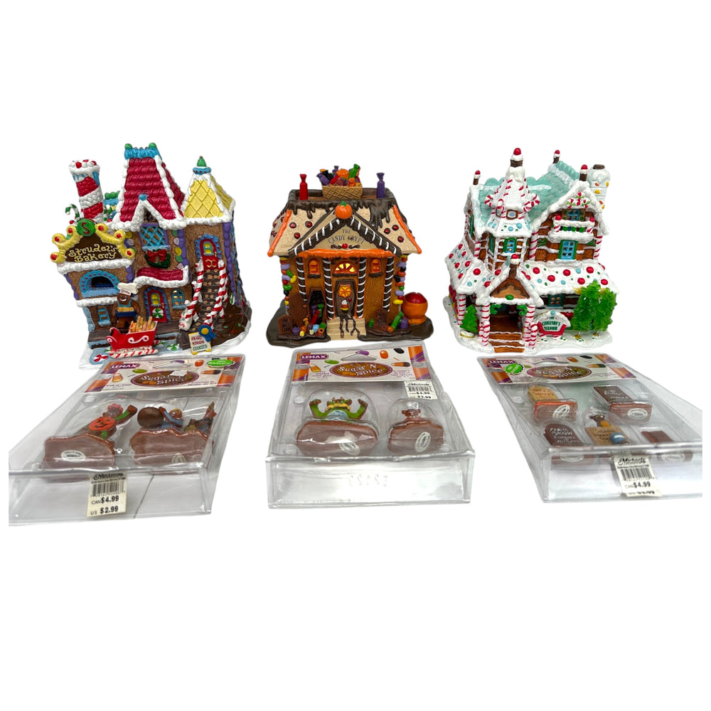 Retired Lemax Sugar N Spice Collection Lot of 6 at Eerie Emporium. 10