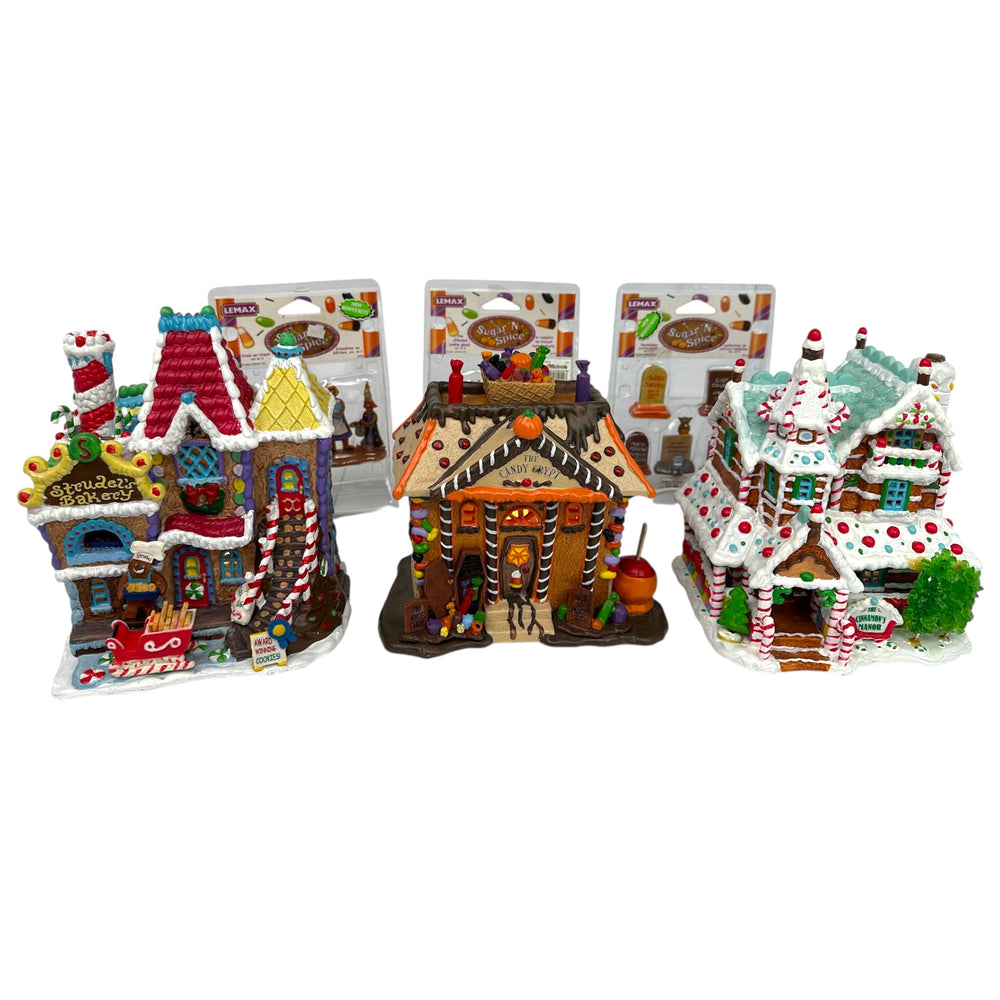 Retired Lemax Sugar N Spice Collection Lot of 6 at Eerie Emporium. 7