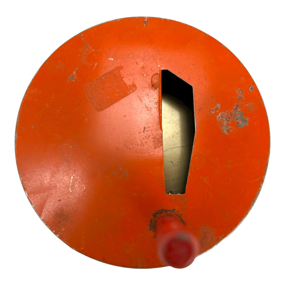 Vintage Halloween 1930s T. Cohn Tin Litho Ratchet Noisemaker ~ Art Deco Witch Flying over City Bats Moon at Eerie Emporium. 7