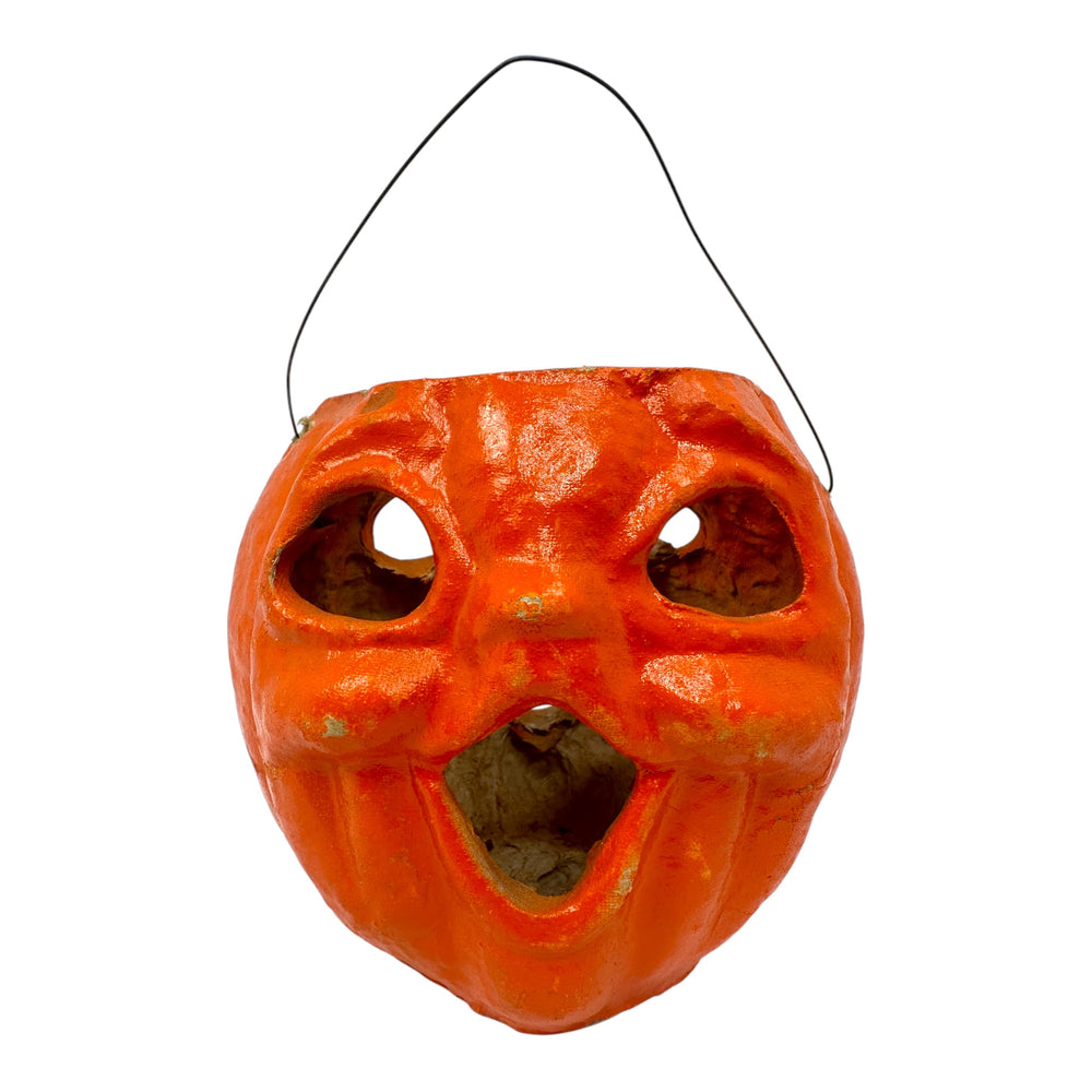 Vintage Halloween 1940s Double Sided Paper Mache Pulp Jack-O'-Lantern at Eerie Emporium.
