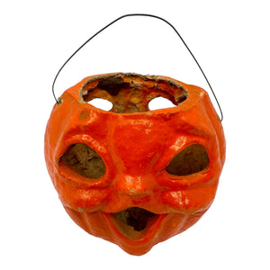 Vintage Halloween 1940s Double Sided Paper Mache Pulp Jack-O'-Lantern at Eerie Emporium.