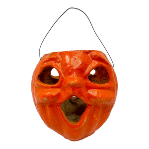 Vintage Halloween 1940s Double Sided Paper Mache Pulp Jack-O'-Lantern at Eerie Emporium.