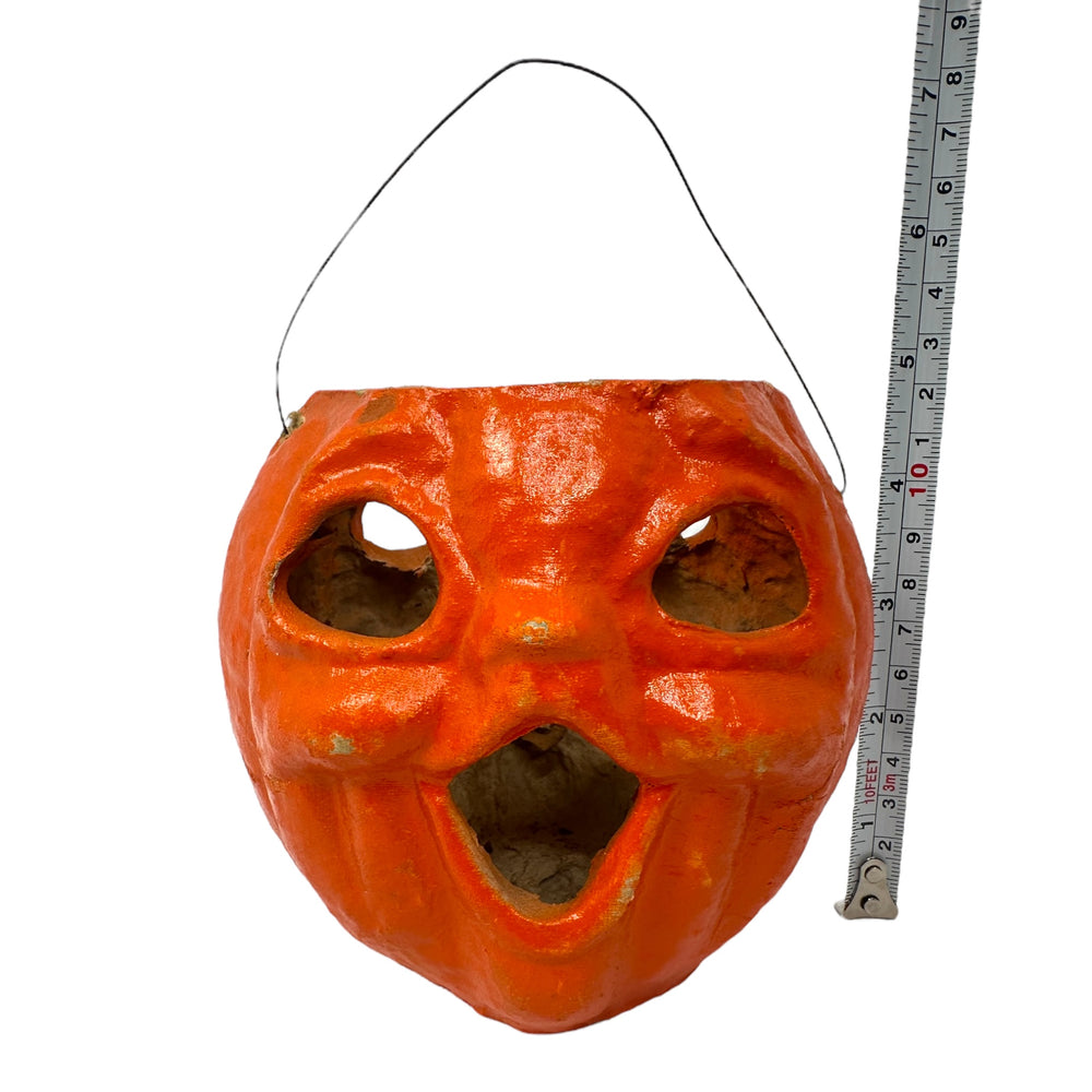 Vintage Halloween 1940s Double Sided Paper Mache Pulp Jack-O'-Lantern at Eerie Emporium.