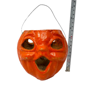 Vintage Halloween 1940s Double Sided Paper Mache Pulp Jack-O'-Lantern at Eerie Emporium.