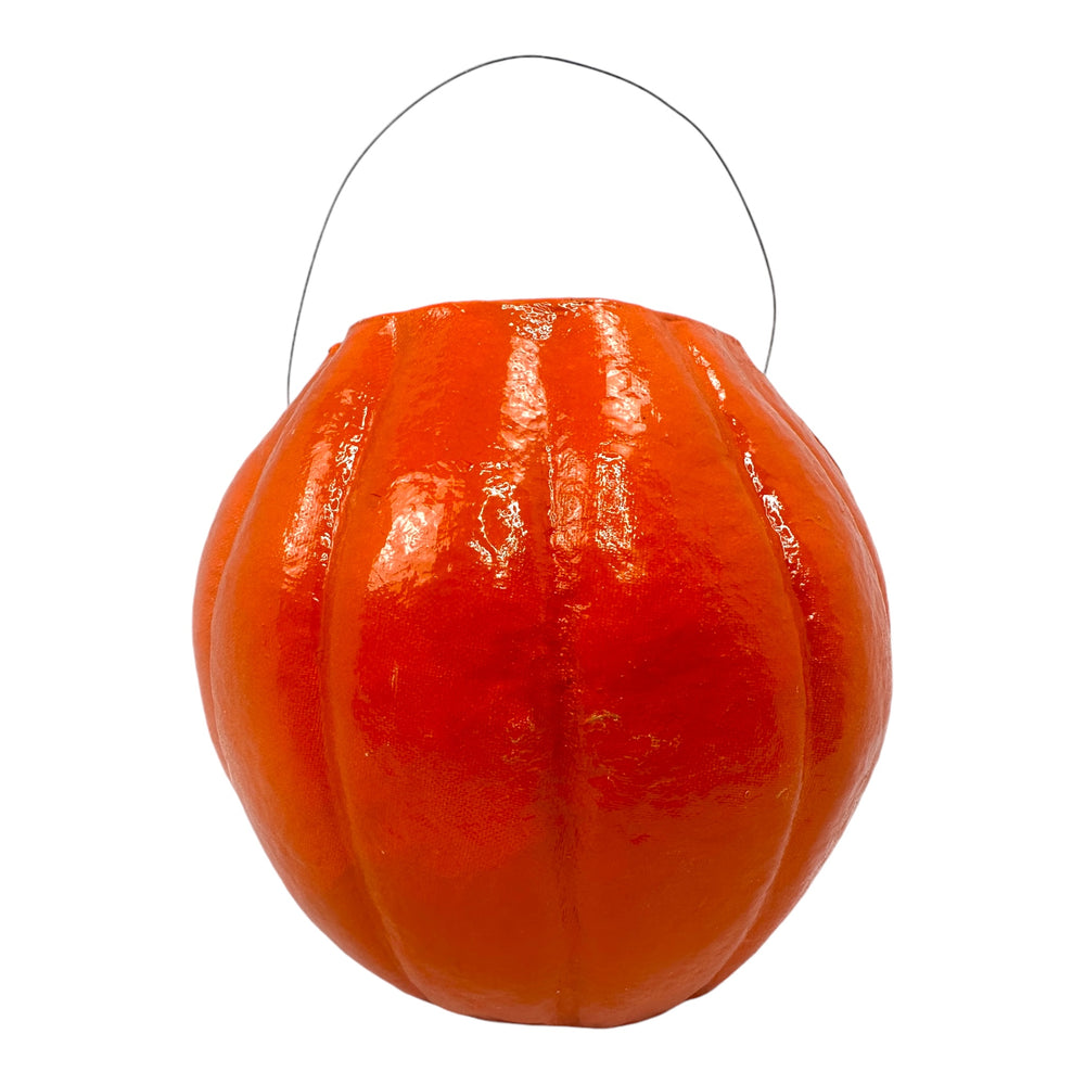 Vintage Halloween 1940s Large Paper Mache Pulp Jack-O'-Lantern Pumpkin at Eerie Emporium.