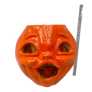 Vintage Halloween 1940s Large Paper Mache Pulp Jack-O'-Lantern Pumpkin at Eerie Emporium.