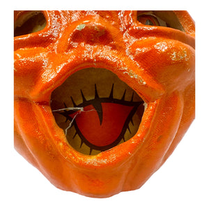 Vintage Halloween 1940s Large Paper Mache Pulp Jack-O'-Lantern Pumpkin at Eerie Emporium.