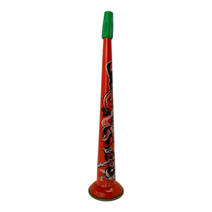 Vintage Halloween 1950s Tin Litho Horn Noisemaker US Metal Toy Witch JOL Black Cat at Eerie Emporium. 2