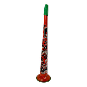 Vintage Halloween 1950s Tin Litho Horn Noisemaker US Metal Toy Witch JOL Black Cat at Eerie Emporium. 
