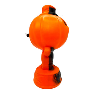 Vintage Halloween 1960s Empire Jack-O'-Lantern on Cat with Flying Witches Blow Mold Lamp at Eerie Emporium. 5