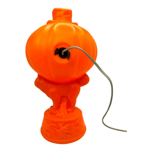 Vintage Halloween 1960s Empire Jack-O'-Lantern on Cat with Flying Witches Blow Mold Lamp at Eerie Emporium. 6