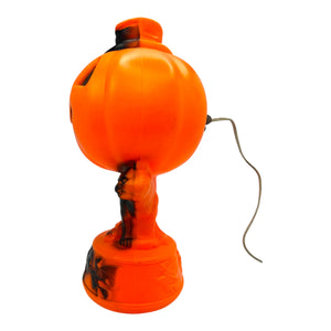 Vintage Halloween 1960s Empire Jack-O'-Lantern on Cat with Flying Witches Blow Mold Lamp at Eerie Emporium. 8