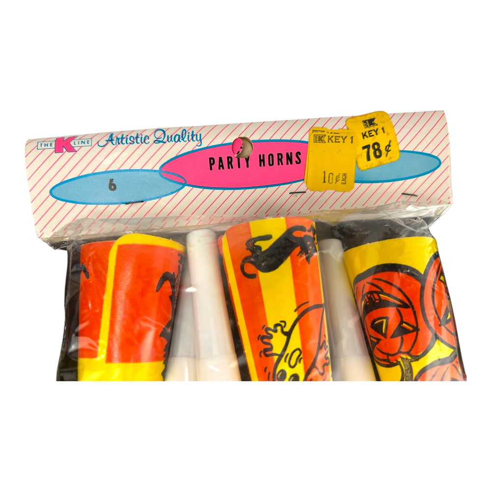Vintage Halloween 1960s Party Horns In Original Packaging / Factory Sealed ~ MCM Set of 6 at Eerie Emporium. 5