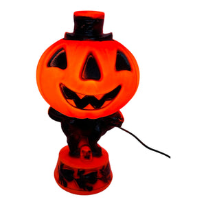 Vintage Halloween 1969 Empire Jack-O'-Lantern on Cat with Flying Witches Blow Mold Lamp at Eerie Emporium. 5