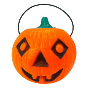 Vintage Halloween 1970s Tico Toys Senior Lite-Up Pumpkin Blow Mold Toy ~ 4.5" Battery Operated at Eerie Emporium. 3