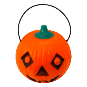 Vintage Halloween 1970s Tico Toys Senior Lite-Up Pumpkin Blow Mold Toy ~ 4.5" Battery Operated at Eerie Emporium. 5