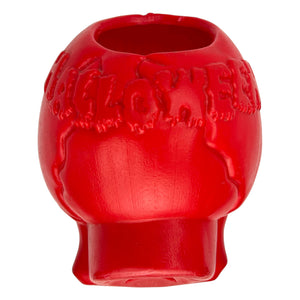 Vintage Halloween 1990s Jumbo Blow Mold Red Skeleton Skull with Spider Candy Container at Eerie Emporium. 6