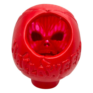 Vintage Halloween 1990s Jumbo Blow Mold Red Skeleton Skull with Spider Candy Container at Eerie Emporium. 7