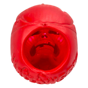 Vintage Halloween 1990s Jumbo Blow Mold Red Skeleton Skull with Spider Candy Container at Eerie Emporium. 8