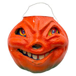 Vintage Halloween Authentic 1940s Paper Mache Pulp Jack-O'-Lantern Pumpkin at Eerie Emporium. 