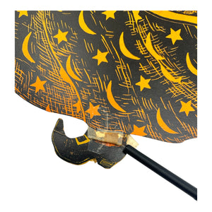 Vintage Halloween Authentic Beistle Witch Walking with Jack-O'-Lantern Diecut ~ 1930s at Eerie Emporium. 5