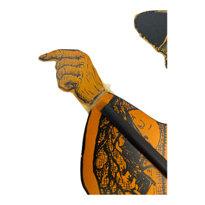 Vintage Halloween Authentic Beistle Witch Walking with Jack-O'-Lantern Diecut ~ 1930s at Eerie Emporium. 8
