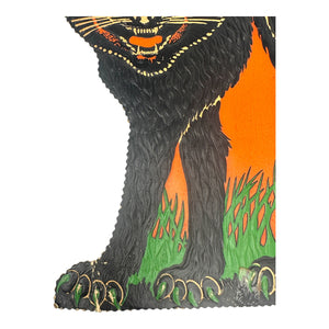 Vintage Halloween Beistle 1930s Arched-Back Black Cat Scalloped Edges Die Cut at Eerie Emporium. 7