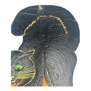 Vintage Halloween Beistle 1930s Arched-Back Black Cat Scalloped Edges Die Cut at Eerie Emporium. 9
