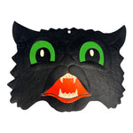 Vintage Halloween Beistle Black Cat Face Die Cut Embossed at Eerie Emporium.