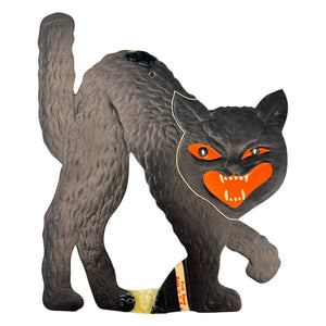 Vintage Halloween Beistle Embossed Black Cat Decoration Diecut ~ Set of 3 at Eerie Emporium. 10