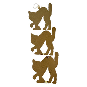 Vintage Halloween Beistle Embossed Black Cat Decoration Diecut ~ Set of 3 at Eerie Emporium. 13