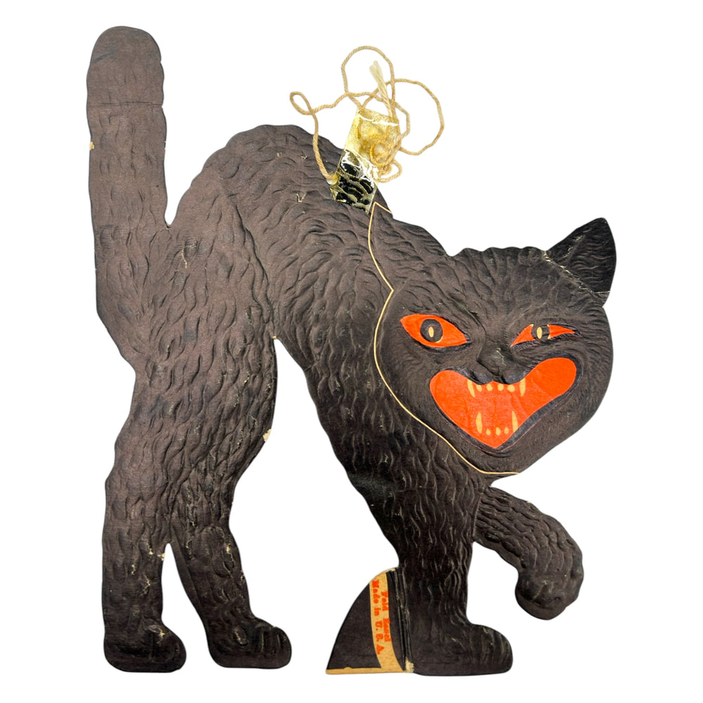 Vintage Halloween Beistle Embossed Black Cat Decoration Diecut ~ Set of 3 at Eerie Emporium. 9