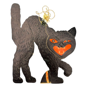Vintage Halloween Beistle Embossed Black Cat Decoration Diecut ~ Set of 3 at Eerie Emporium. 9