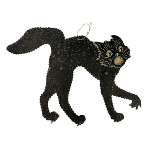 Vintage Halloween Beistle Jointed Arched-Back Scratch Black Cat Diecut Double-Sided ~ 1940s at Eerie Emporium.