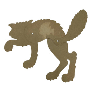 Vintage Halloween Beistle Jointed Scratch Black Cat w/ Green Diecut  at Eerie Emporium. 7