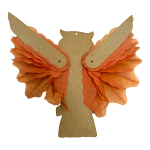 Vintage Halloween Beistle Pair of Jointed Owl Decorations Honeycomb 1950s at Eerie Emporium. 11